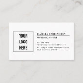 Minimale Aangepaste Logo QR Code Blauw Wit Visitekaartje (Voorkant)