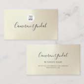 Minimale aangepaste logo roze en witte elegant visitekaartje (Voorkant / Achterkant)