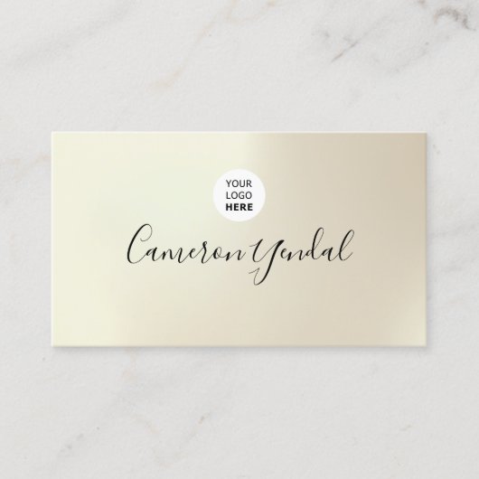 Minimale aangepaste logo roze en witte elegant visitekaartje (Voorkant)