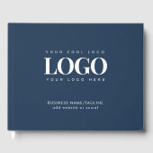 Minimale aangepaste Logo voor Navy Blue Business C Gastenboek (Voorkant)