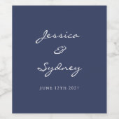 Minimale aangepaste marinesultagebrift voor blauw  wijn etiket (Enkel label)