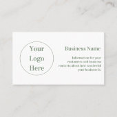 Minimale aangepaste moderne pagina groen wit visitekaartje (Voorkant)