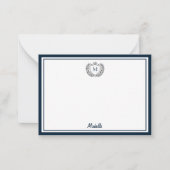 Minimale Aangepaste Monogram Naam Royal Crest Embl Notitiekaartje (Voorkant)