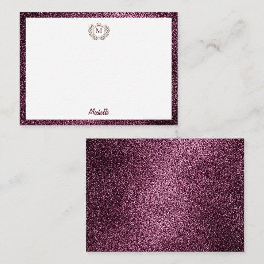 Minimale Aangepaste Monogram Naam Royal Crest Embl Notitiekaartje (Voorkant / Achterkant)