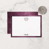 Minimale Aangepaste Monogram Naam Royal Crest Embl Notitiekaartje (Voorkant / Achterkant in situ)