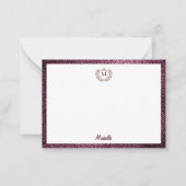 Minimale Aangepaste Monogram Naam Royal Crest Embl Notitiekaartje (Voorkant)