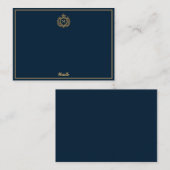 Minimale Aangepaste Monogram Naam Royal Crest Embl Notitiekaartje (Voorkant / Achterkant)