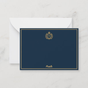 Minimale Aangepaste Monogram Naam Royal Crest Embl Notitiekaartje