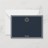 Minimale Aangepaste Monogram Naam Royal Crest Embl Notitiekaartje (Voorkant)