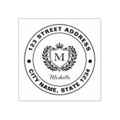 Minimale aangepaste monogramnaam Koninklijke Crest Rubberstempel (Afrduk)
