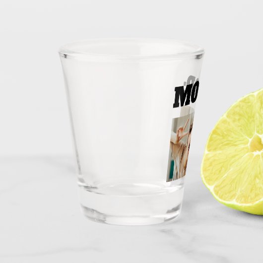 Minimale aangepaste MOOD Funny Add Photo Shot Glas (Links)