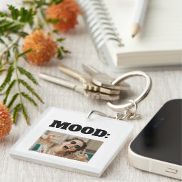 Minimale aangepaste MOOD Funny Add Photo Sleutelhanger
