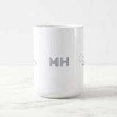 Minimale aangepaste naam en minimalistisch monogra koffiemok (Center)
