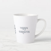 Minimale aangepaste naam en minimalistisch monogra latte mok (Rechts)