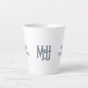 Minimale aangepaste naam en minimalistisch monogra latte mok