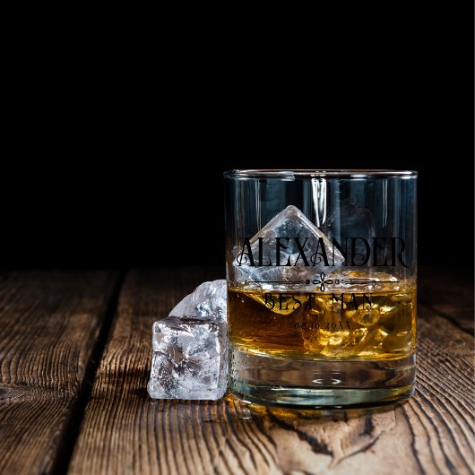 Minimale aangepaste naam jaar bruiloft gegraveerd whisky glas
