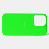Minimale aangepaste naam monogram neon groen scher iPhone hoesje (Achterkant horizontaal)