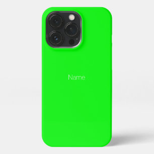 Minimale aangepaste naam monogram neon groen scher iPhone 13 pro hoesje