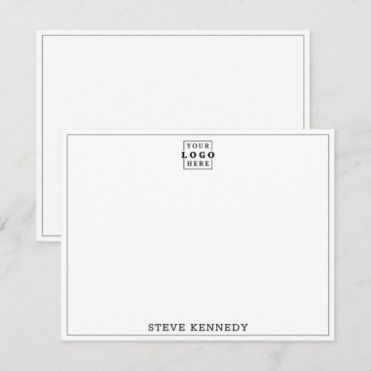 Minimale aangepaste naam Professional Business Log Notitiekaartje (Voorkant / Achterkant)
