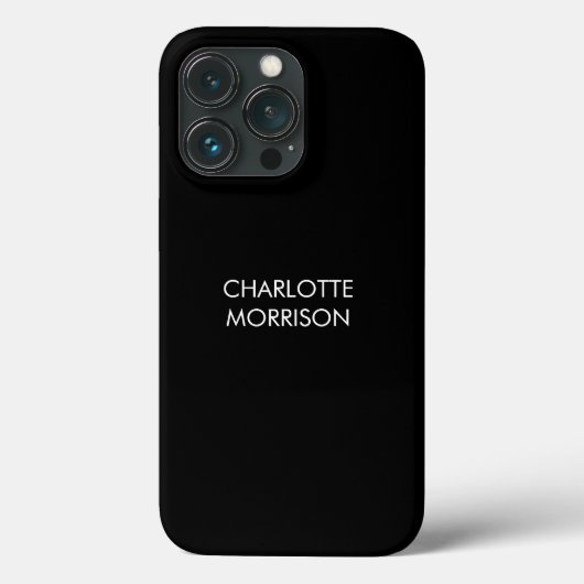 Minimale aangepaste naam tekst monogram zwart Case-Mate iPhone case (Achterkant)