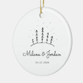 Minimale aangepaste naamnamen Datum Moderne Foto C Keramisch Ornament (Links)