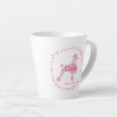 Minimale aangepaste pastelroze poedel silhouet latte mok (Rechterhoek)