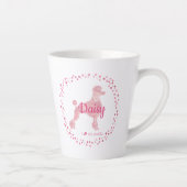 Minimale aangepaste pastelroze poedel silhouet latte mok (Rechts)