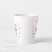 Minimale aangepaste pastelroze poedel silhouet latte mok (Voorkant)