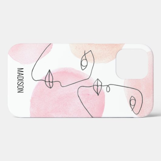 Minimale aangepaste roze Case-Mate iPhone case (Achterkant (horizontaal))