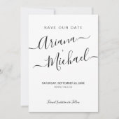 Minimale Aangepaste Script Namen foto Bruiloft web Save The Date (Voorkant)