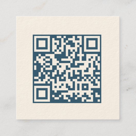 Minimale aangepaste standaard blauwe QR-code Vierkante Visitekaartje (Achterkant)