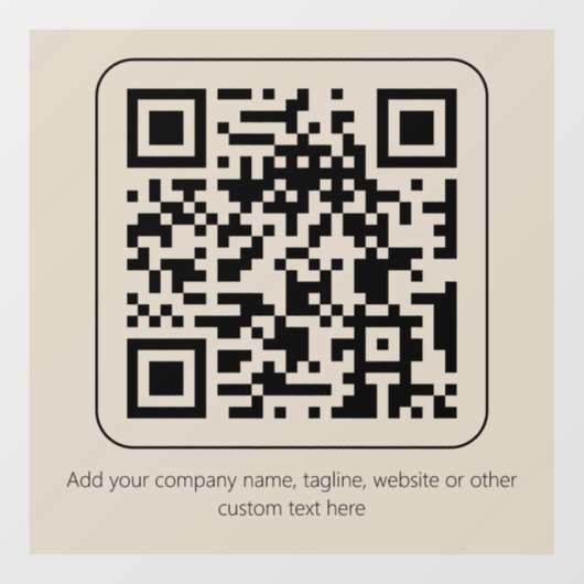 Minimale aangepaste tekst Pastel Creamy Vanilla QR Raamsticker (Vel)