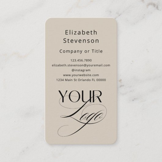 Minimale aangepaste tekst Pastelvanille QR-code Lo Visitekaartje (Voorkant)