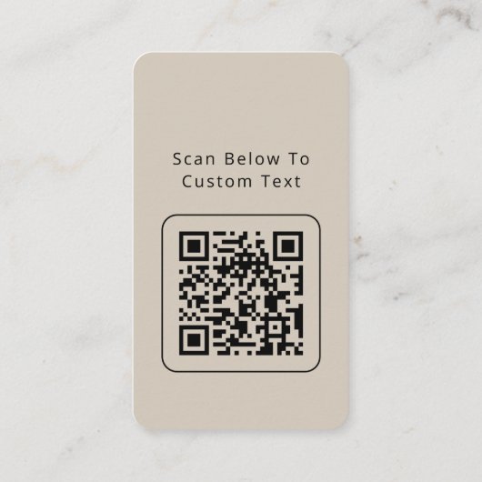 Minimale aangepaste tekst Pastelvanille QR-code Lo Visitekaartje (Achterkant)