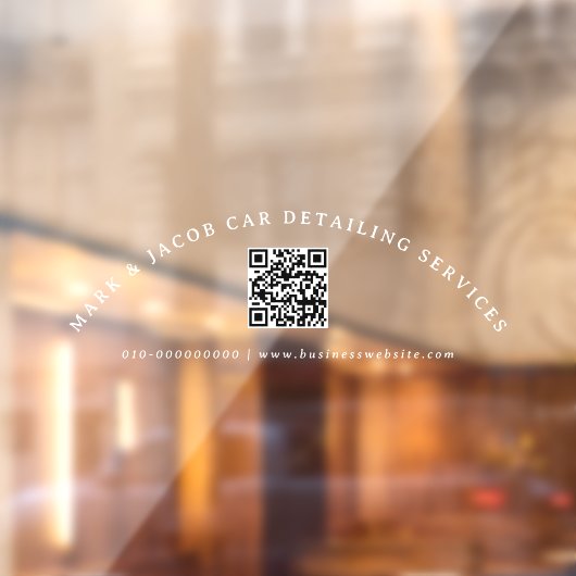 Minimale aangepaste tekst QR-code zakelijke auto v Raamsticker (Vel 2)
