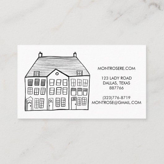 Minimale aangepaste woning in de vorm van een vast visitekaartje (Achterkant)