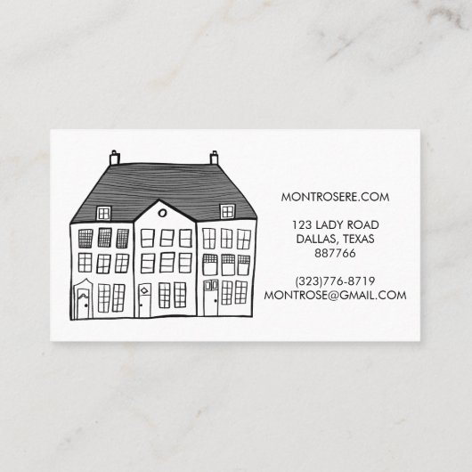 Minimale aangepaste woning in de vorm van een vast visitekaartje (Achterkant)