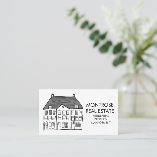 Minimale aangepaste woning in de vorm van een vast visitekaartje (Staand voorkant)