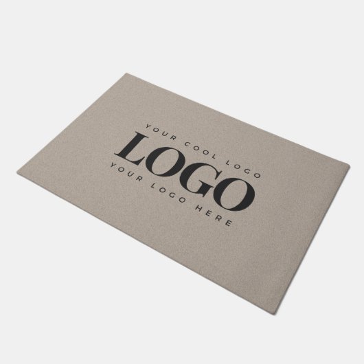 Minimale aangepaste zakelijke Logo Kraft Earthy-lo Deurmat (Schuin)