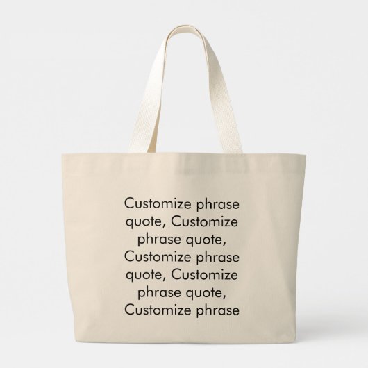 Minimale aangepaste zin citaat monogram elegant grote tote bag (Achterkant)