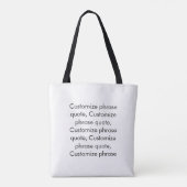 Minimale aangepaste zin citaat monogram elegant tote bag (Achterkant)