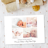 Minimale aankondiging geboorte van moderne fotocol