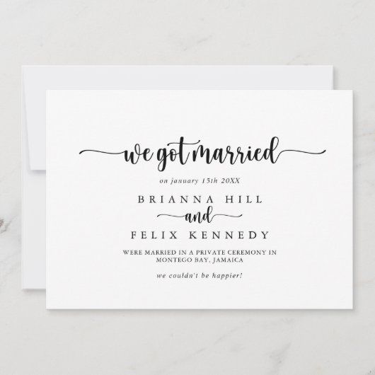 Minimale aankondiging kalligrafie (Voorkant)