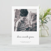 Minimale aankondiging van Afstuderen (Staand voorkant)