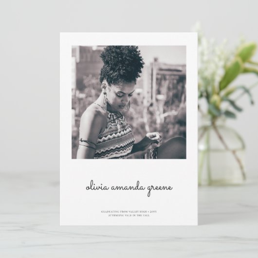 Minimale aankondiging van Afstuderen (Staand voorkant)