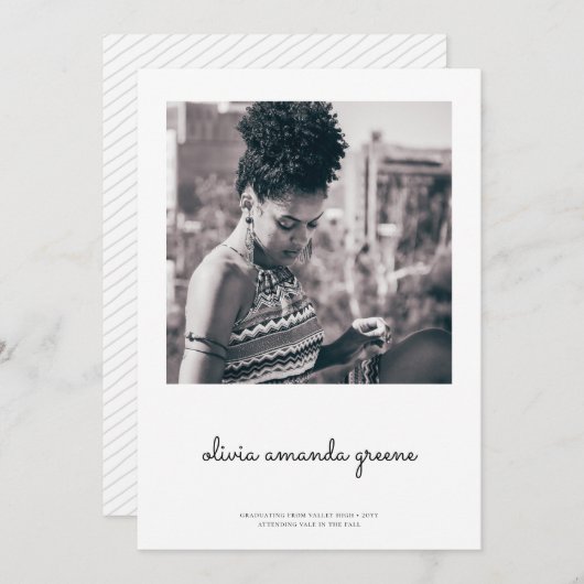 Minimale aankondiging van Afstuderen (Voorkant / Achterkant)