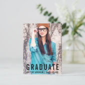 Minimale aankondiging van Afstuderen (blanco achte (Staand voorkant)