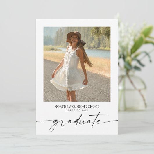 Minimale aankondiging van Afstuderen/partij (Staand voorkant)