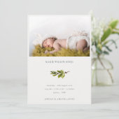 Minimale aankondiging van de Baby van de Foto van  (Staand voorkant)