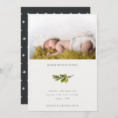 Minimale aankondiging van de Baby van de Foto van  (Voorkant / Achterkant)